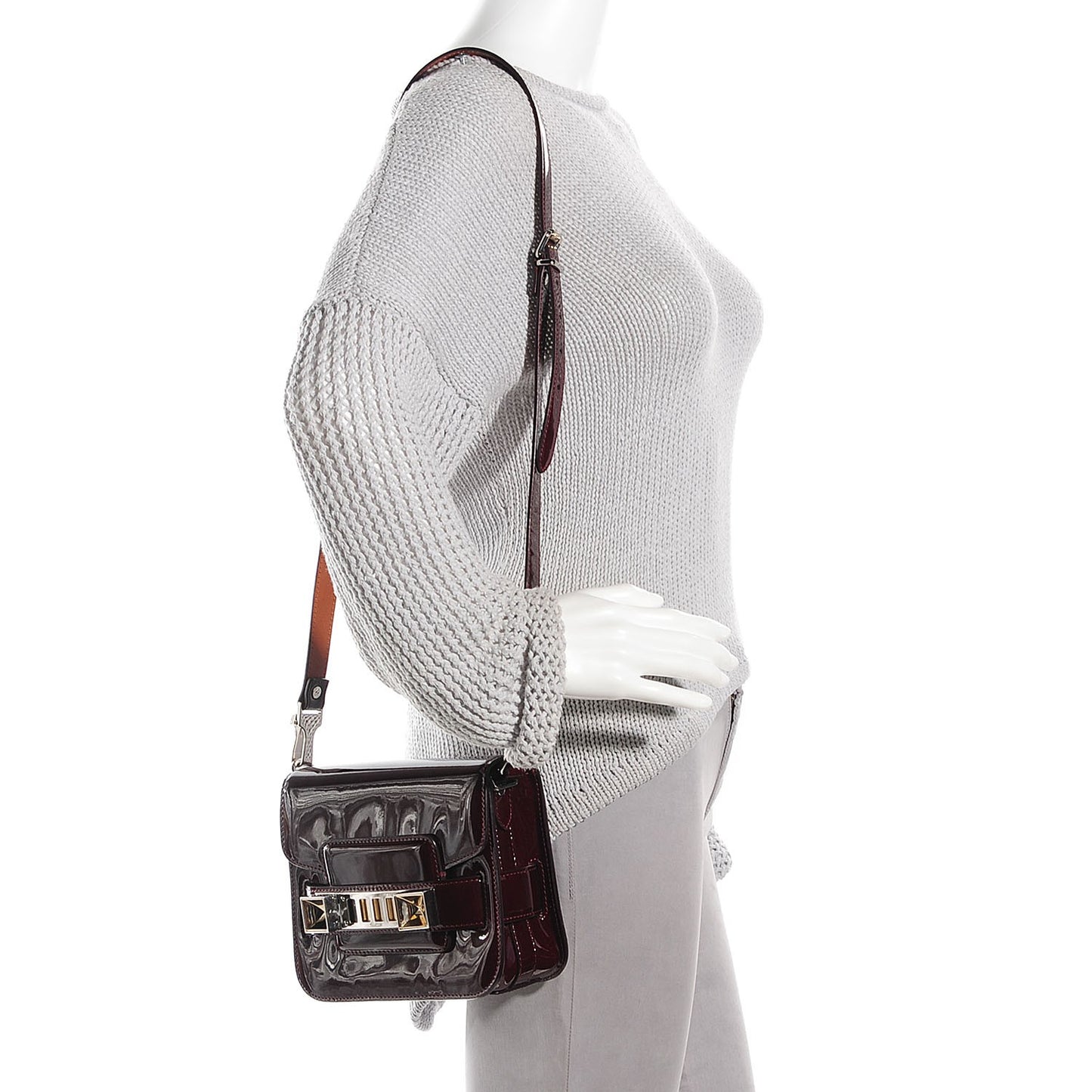 Patent PS11 Tiny Shoulder Bag Pinot Noir