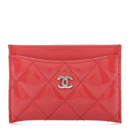 Chanel Patent Quilted Card Holder Red 1 of 9