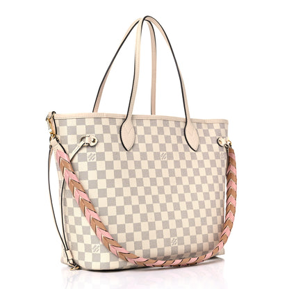 Louis Vuitton Damier Azur Braided Neverfull MM Pink 4 of 11