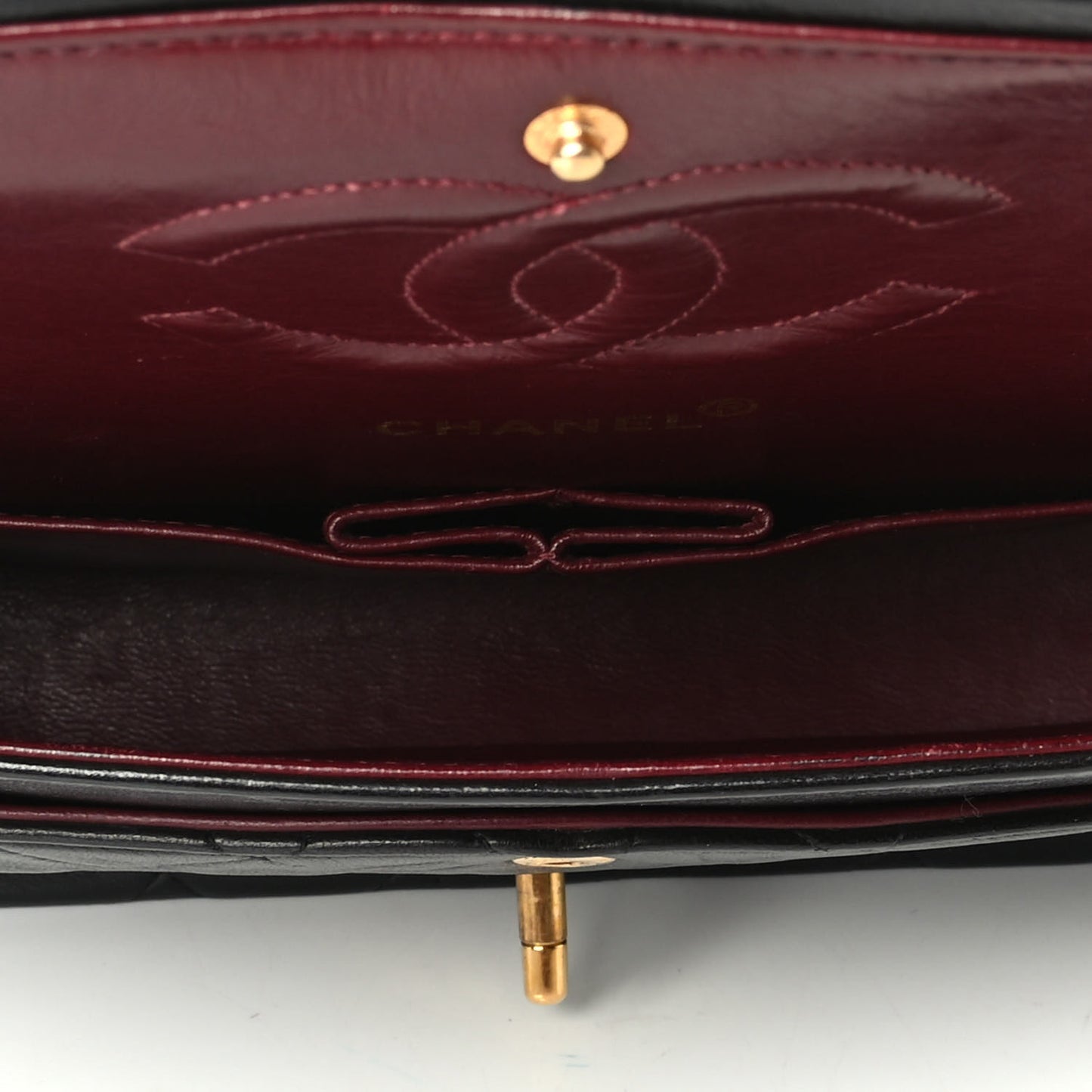 Lambskin Quilted Medium Double Flap Black