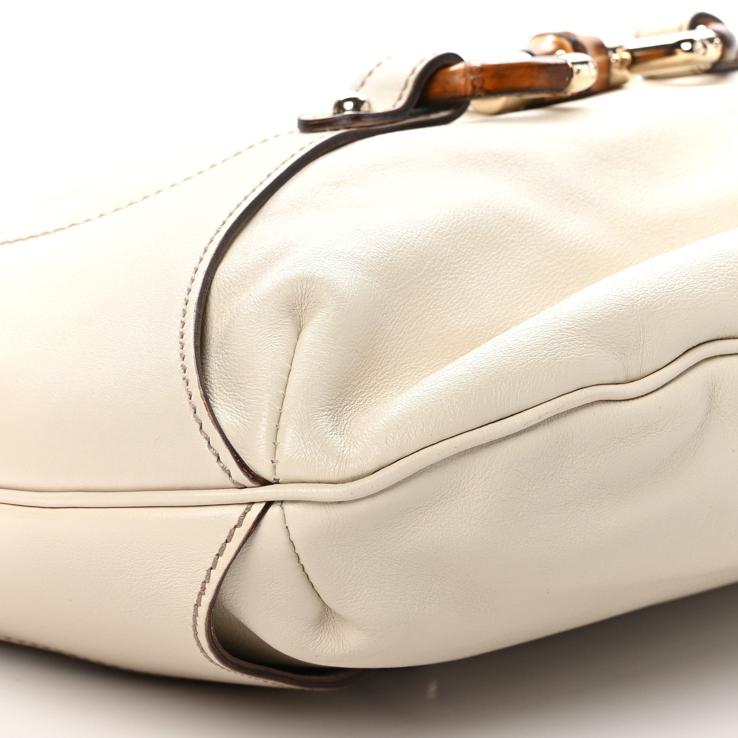 Gucci Monogram Bamboo Horsebit Amalfi Hobo Mystic White 9 of 10