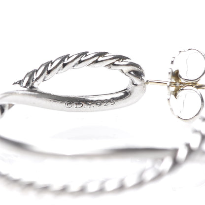 David Yurman Sterling Silver Crossover Cable Hoop Earrings 4 of 4