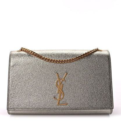 Saint Laurent Metallic Calfskin Medium Classic Monogram Kate Satchel Pale Gold 1 of 8