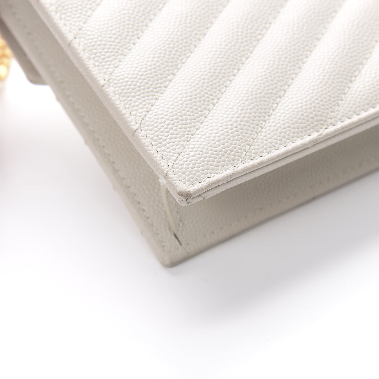 Grain De Poudre Matelasse Chevron Monogram Envelope Chain Crema Soft
