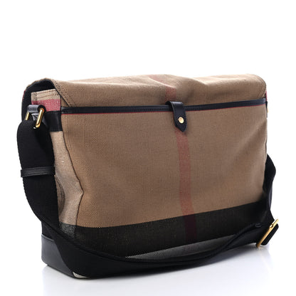 Burberry Canvas Mega Check Large Baildon Messenger Bag Black 3 of 10