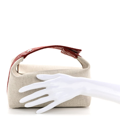 Hermes Canvas Small Bride-A-Brac Pouch Natural Rouge H 2 of 6