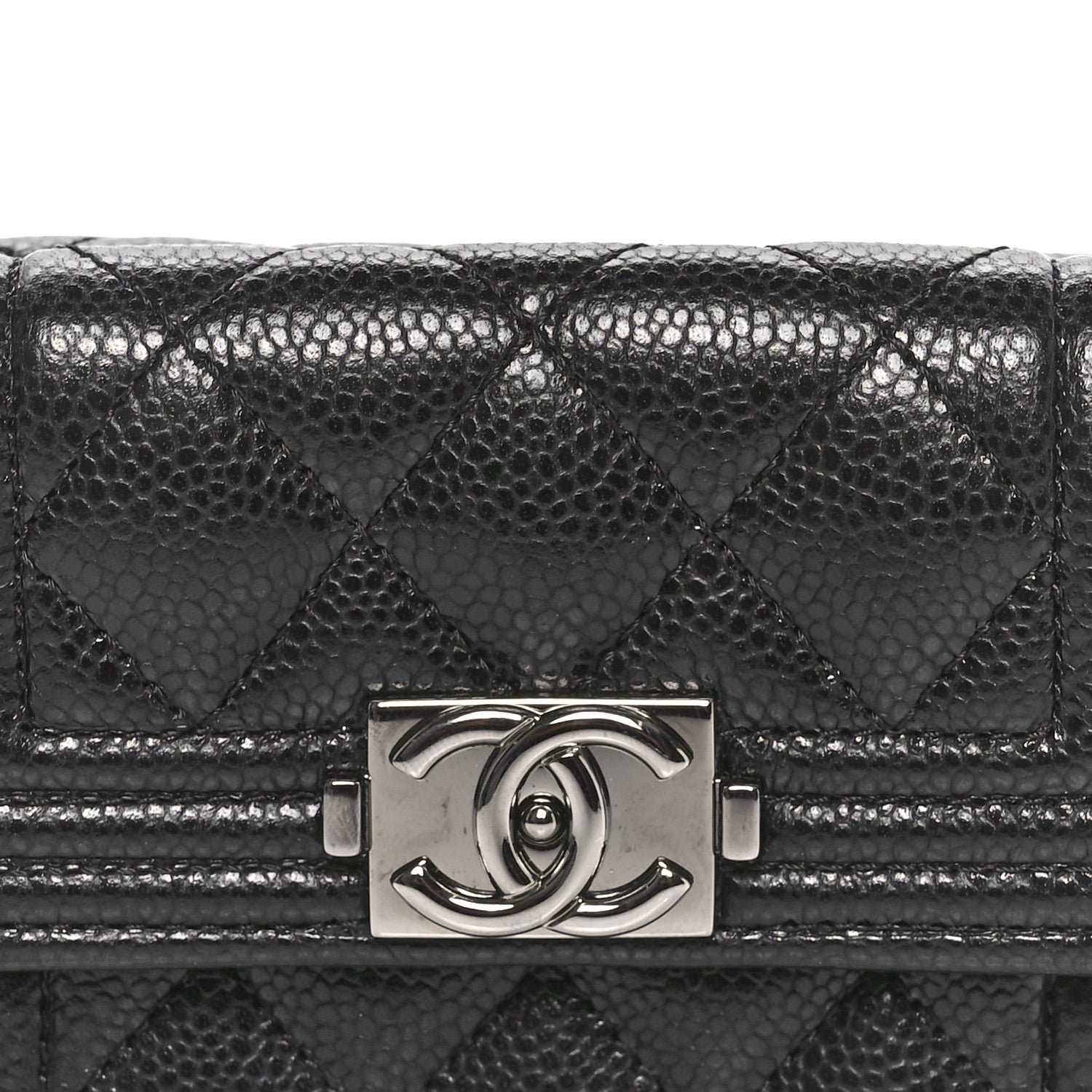Chanel Caviar Quilted Small Boy Flap Wallet Black 7 of 11