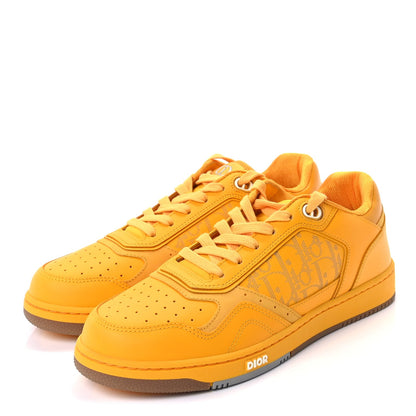 Christian Dior Smooth Calfskin Oblique Galaxy Mens B27 Low Top Sneakers 42  Yellow 4 of 11
