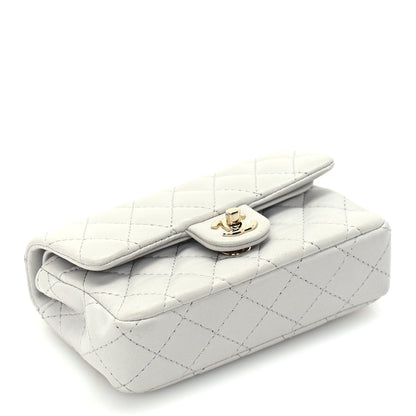 Chanel Lambskin Quilted Mini Flap Bag Charm With Hook  Grey 8 of 9