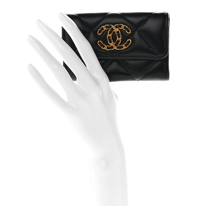 Chanel Lambskin Quilted Chanel 19 Flap Card Holder Black 2 of 10