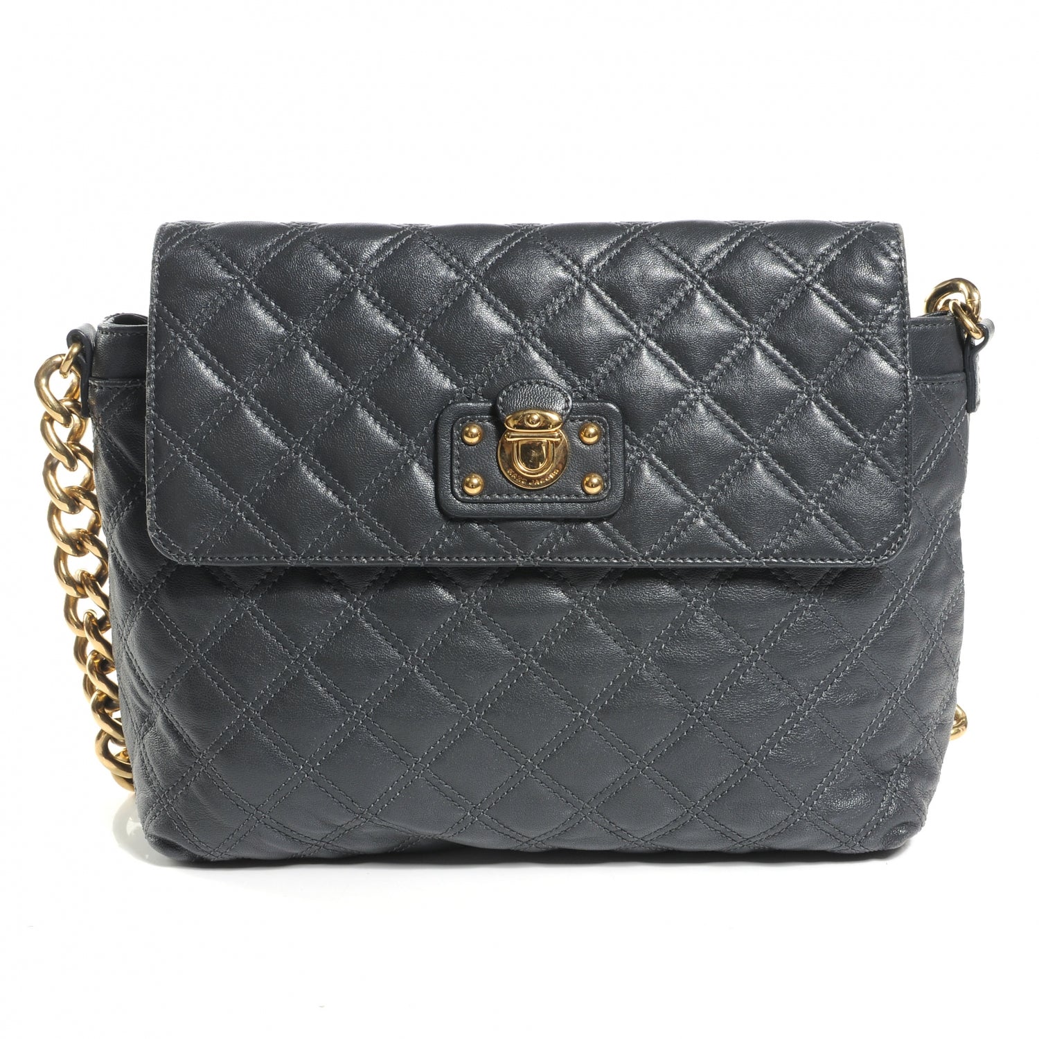 Marc Jacobs Leather Quilted The XL Single Shoulder Bag Grey 1 of 7