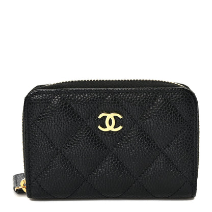 Chanel Caviar Quilted Zip Coin Purse Black 1 of 8