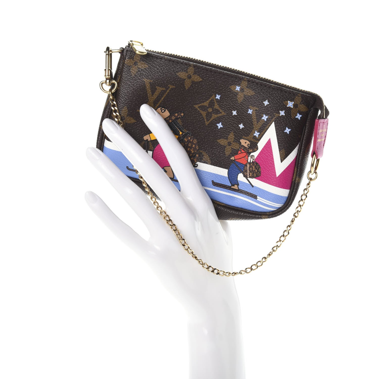 Louis Vuitton Monogram 2018 Christmas Animation Mini Bears Pochette Accessories 2 of 7