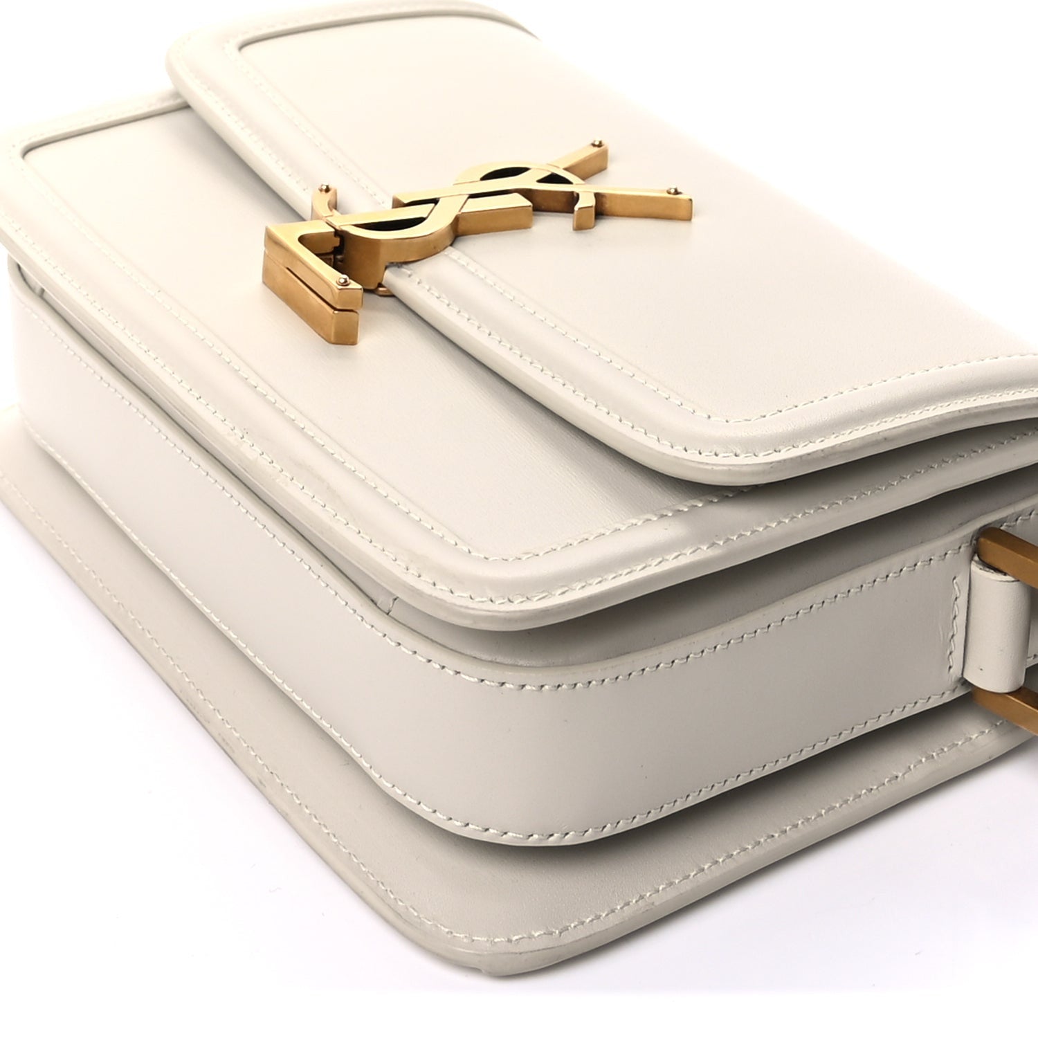 Saint Laurent Smooth Calfskin Small Solferino Satchel Ivory 7 of 8