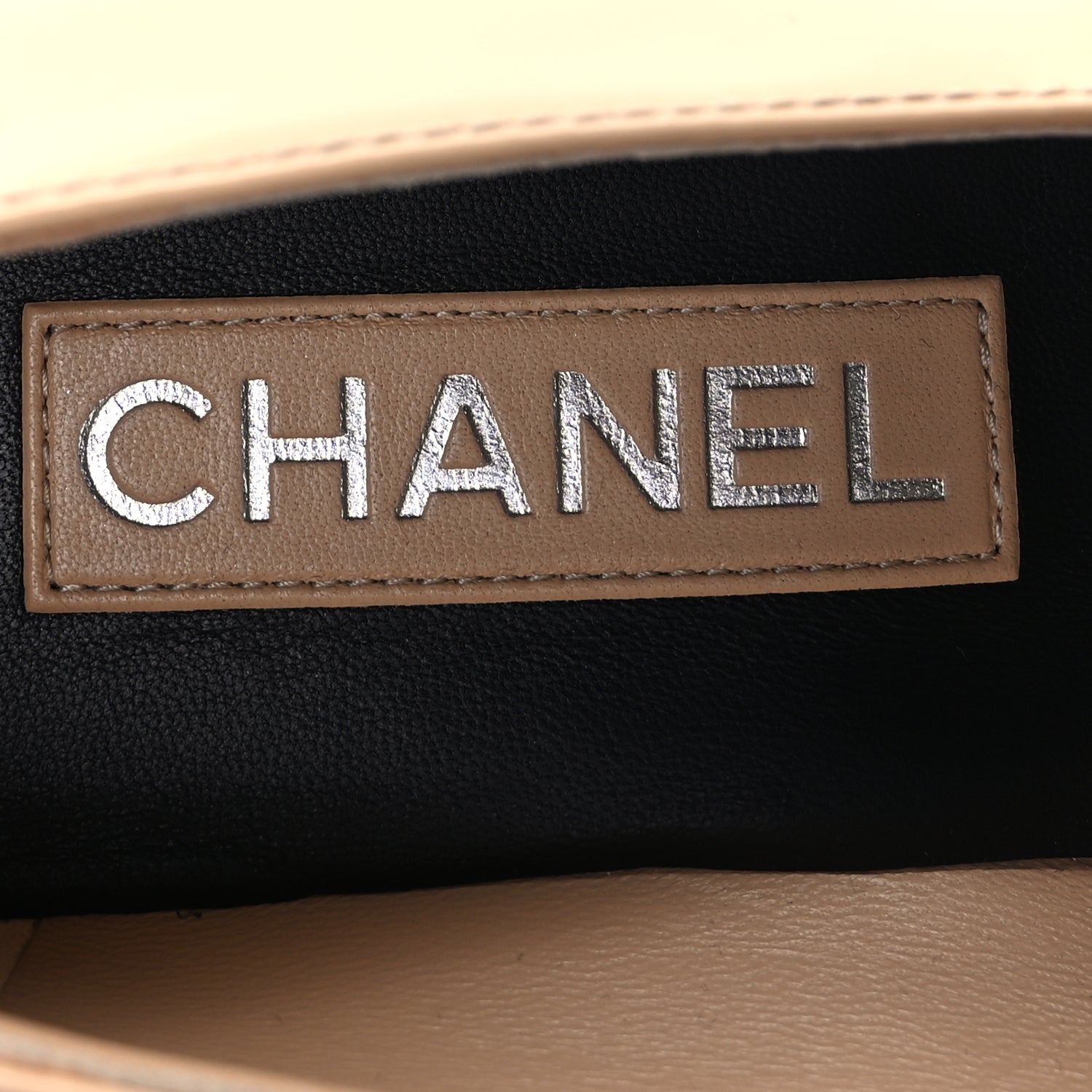 Chanel Patent Calfskin Mary Janes Flats 40 Beige Black 8 of 9