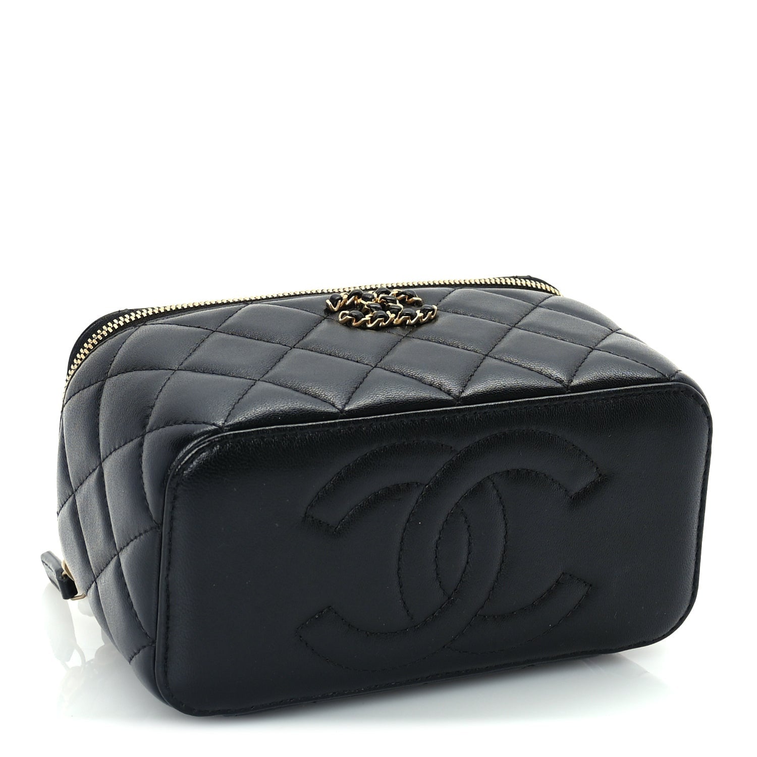 Chanel Lambskin Quilted 19 Pick Me Up Vanity Case  Black 3 of 9