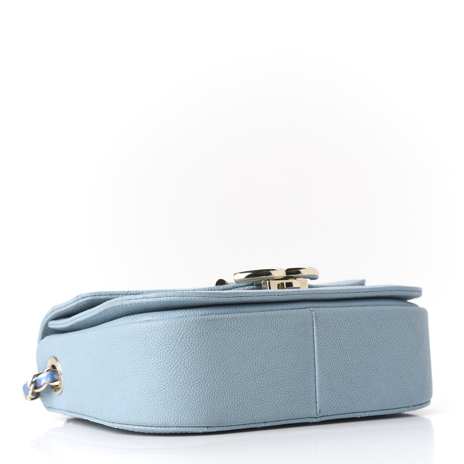 Chanel Caviar Quilted Thread Around Single Flap Blue 3 of 9