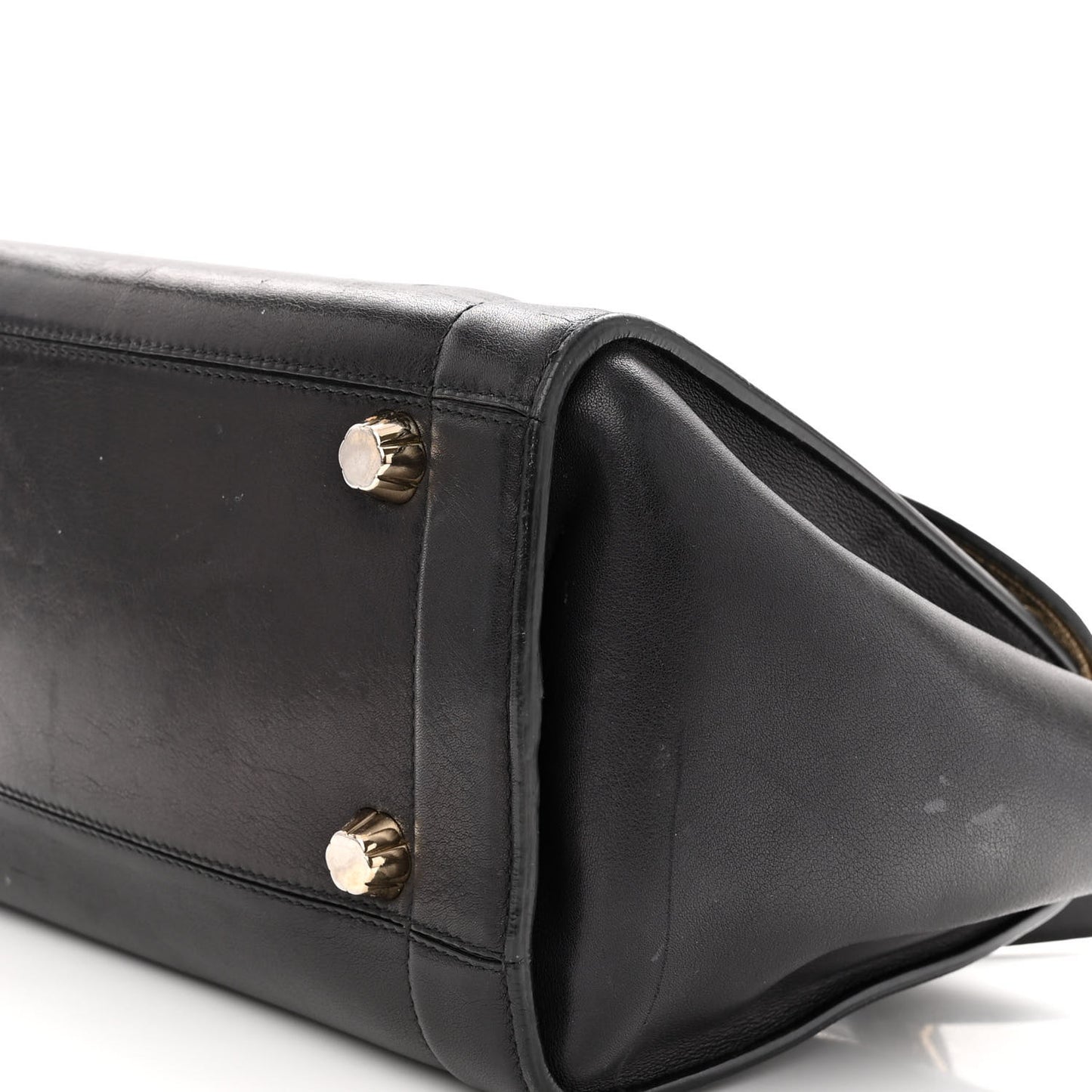 Calfskin Sofia Rainbow Top Handle Bag Black