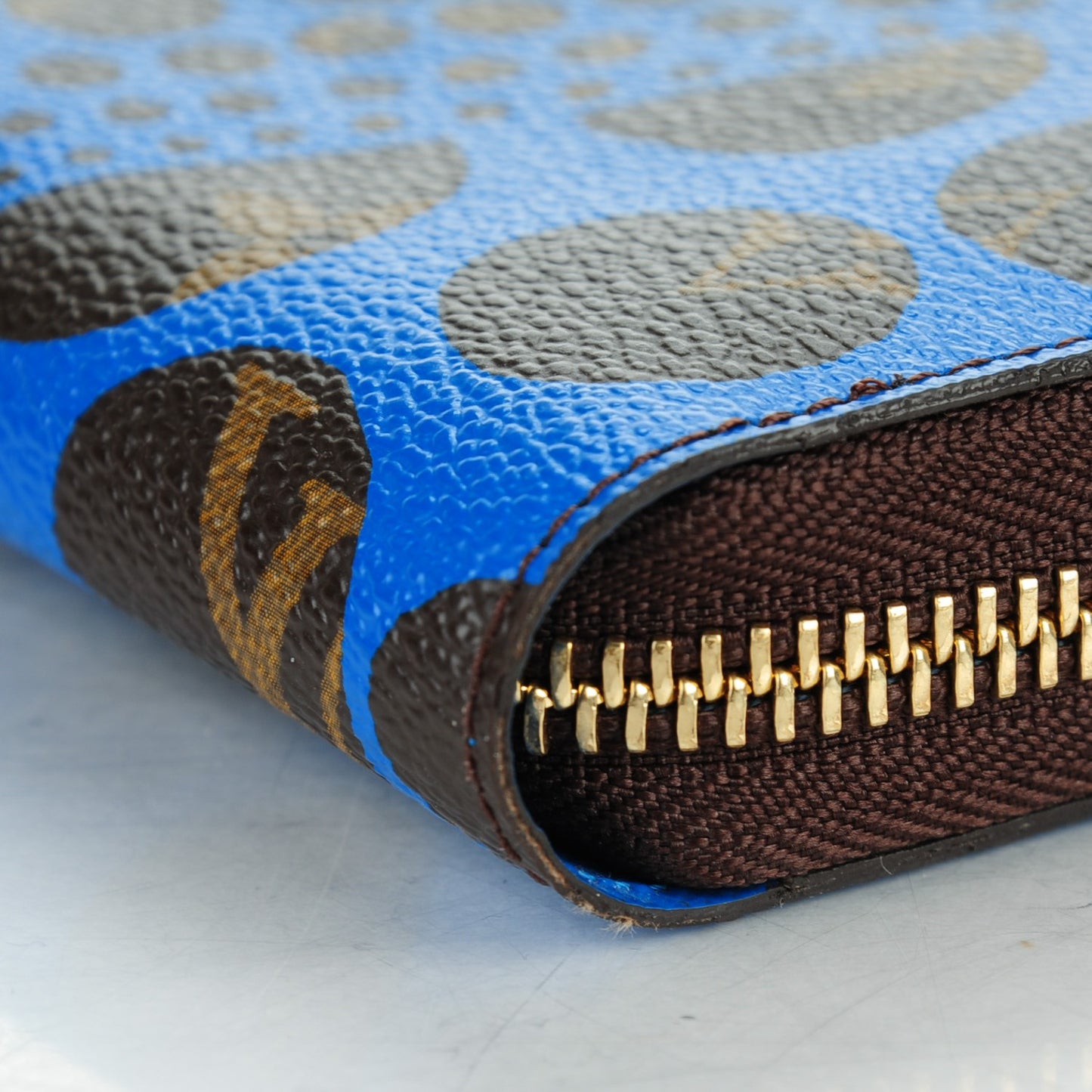 Monogram Kusama Pumpkin Dots Zippy Wallet Blue