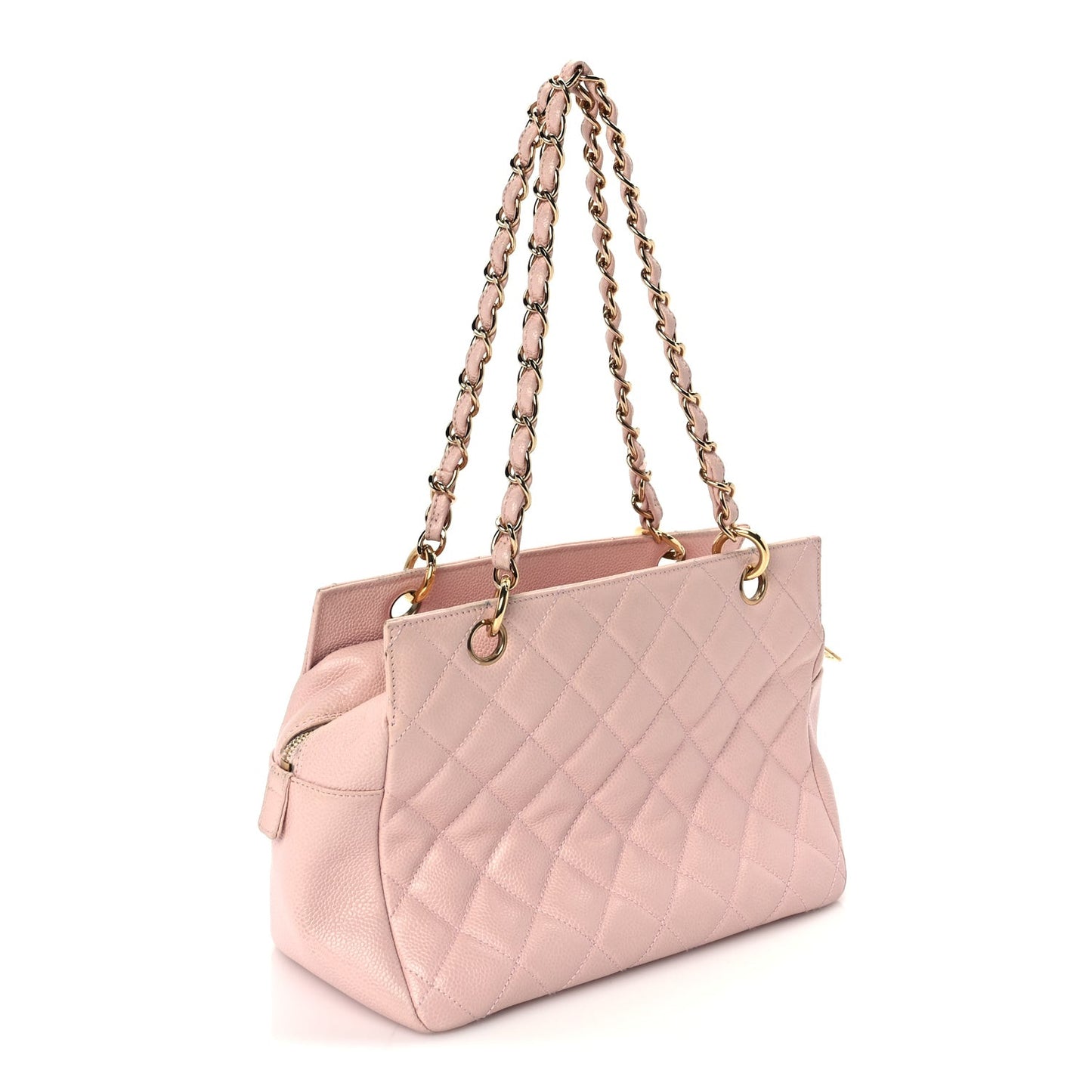 Caviar Quilted Petit Timeless Shopping Tote PTT  Pink