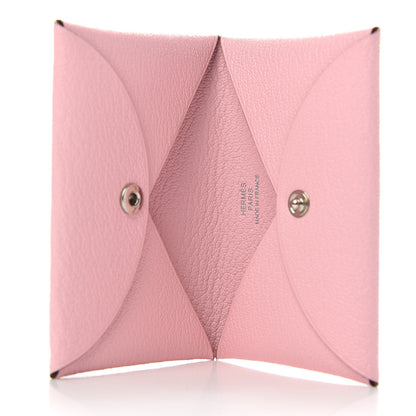 Hermes Chevre Mysore Calvi Card Case Rose Sakura 5 of 8