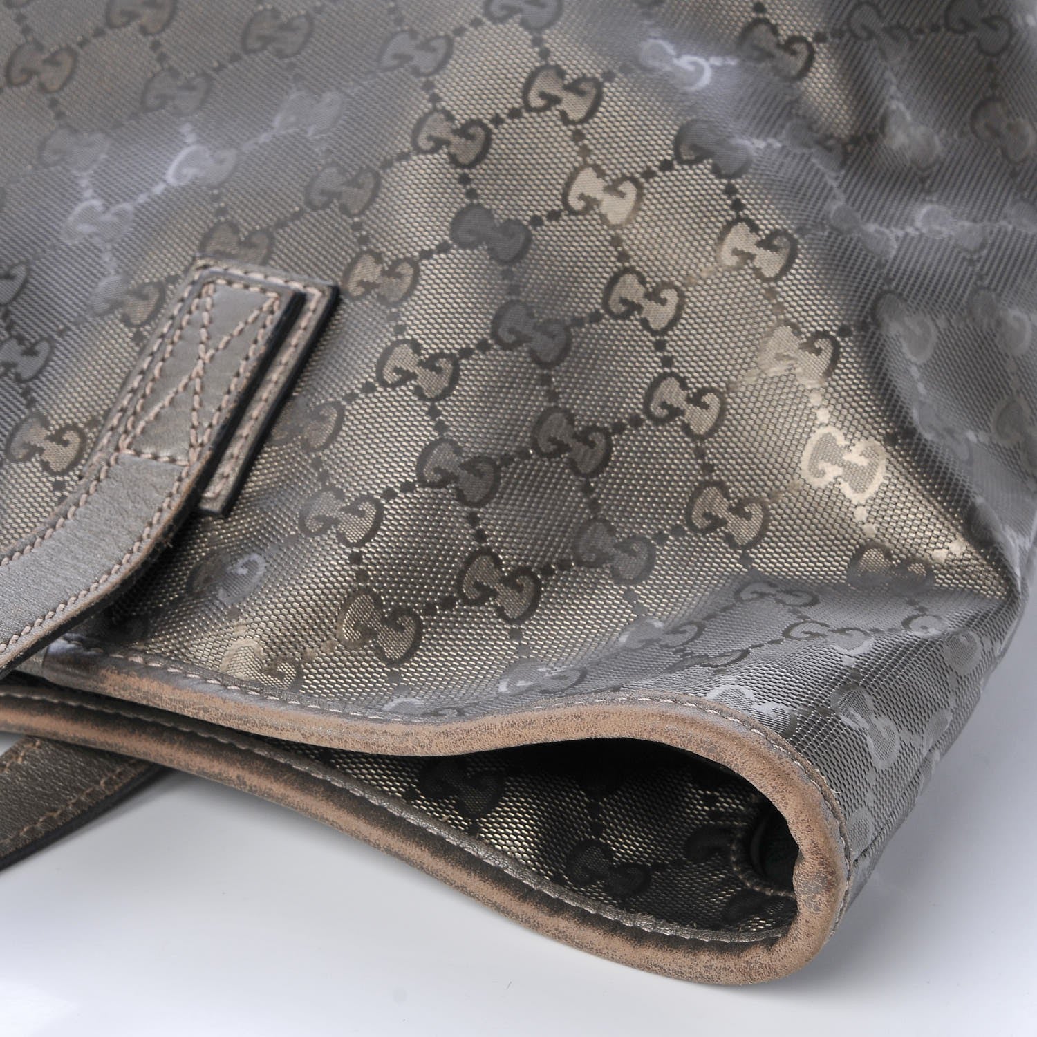Gucci Imprime Monogram Medium Zippered Shopping Tote Pewter 12 of 13