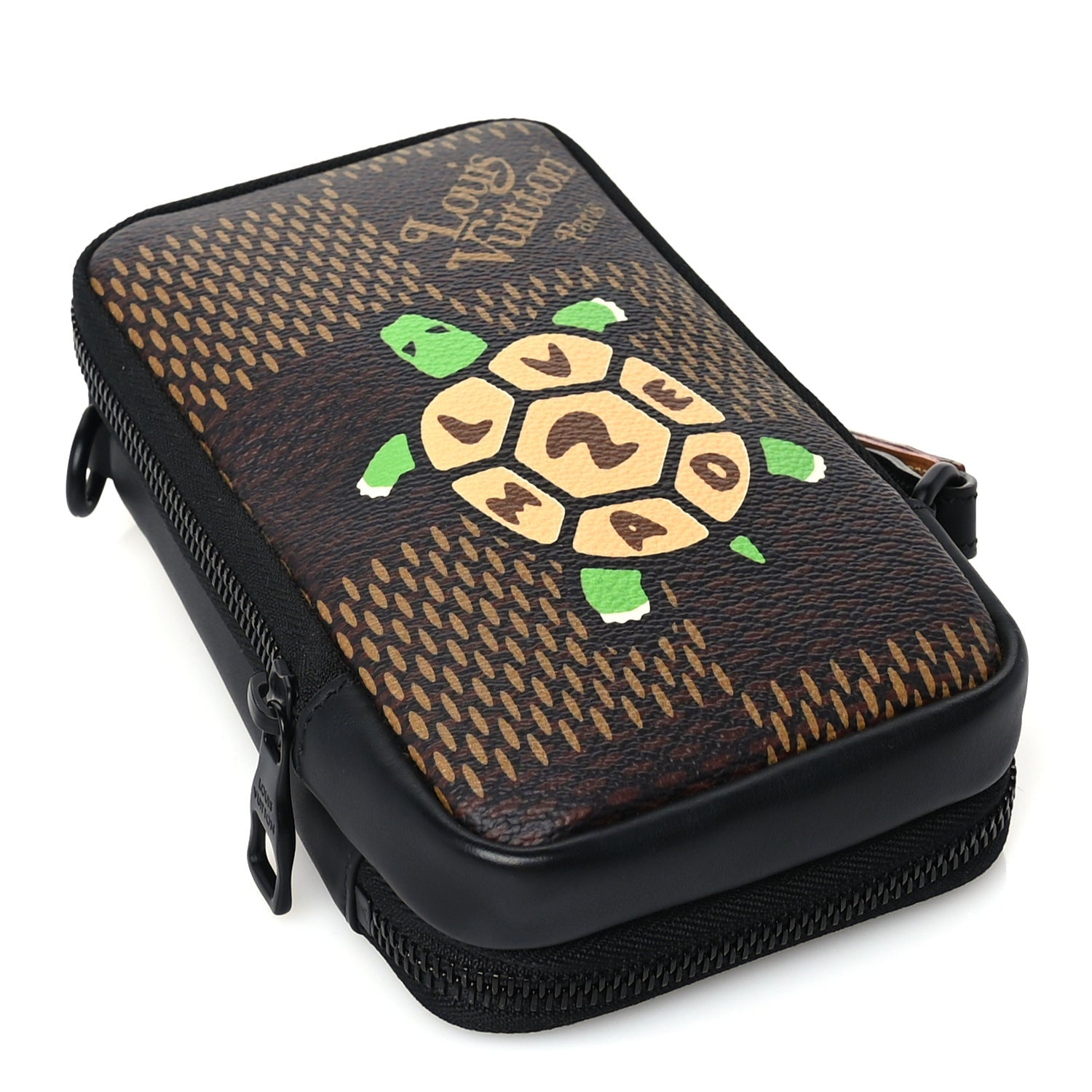 Louis Vuitton NIGO Giant Damier Ebene Tortoise Double Phone Pouch 8 of 9