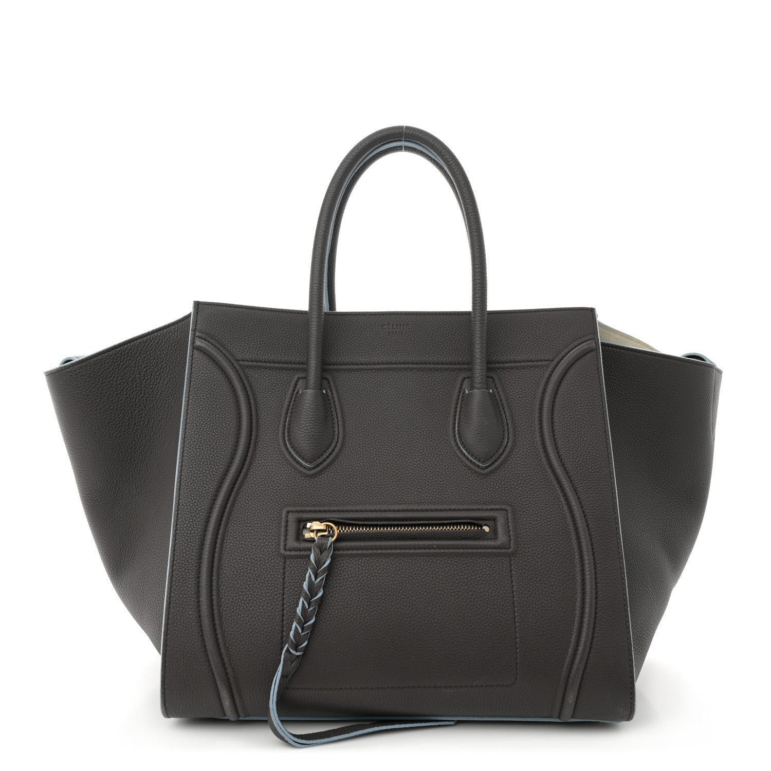 Celine Grained Calfskin Medium Phantom Luggage Grey Blue 1 of 16