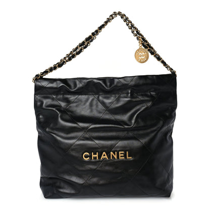 Chanel Shiny Calfskin Quilted 22 Black 1 of 9