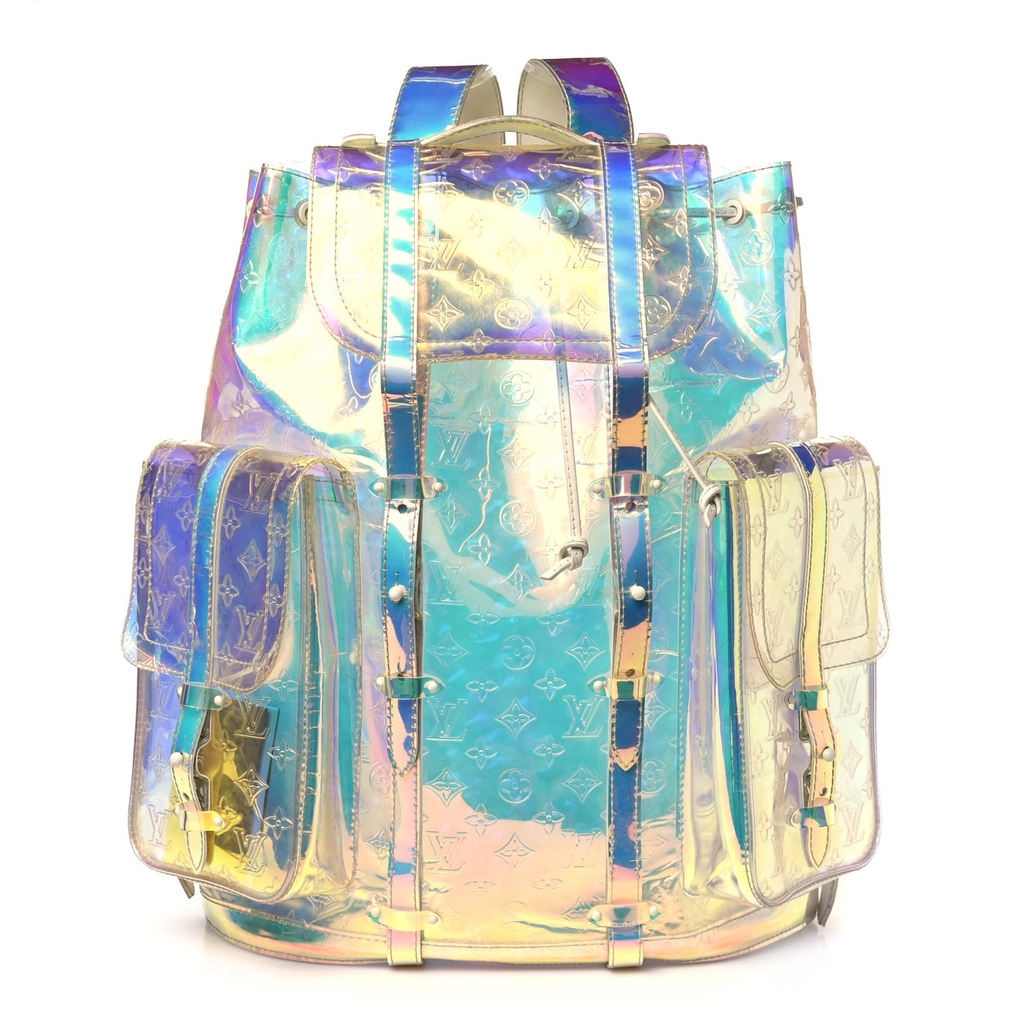 PVC Monogram Christopher Backpack GM Iridescent Prism