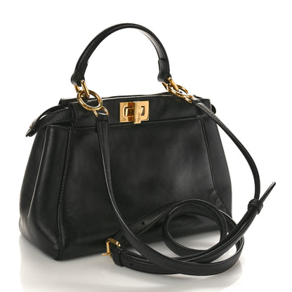 Fendi Nappa Mini Peekaboo Iconic Satchel Black 3 of 12