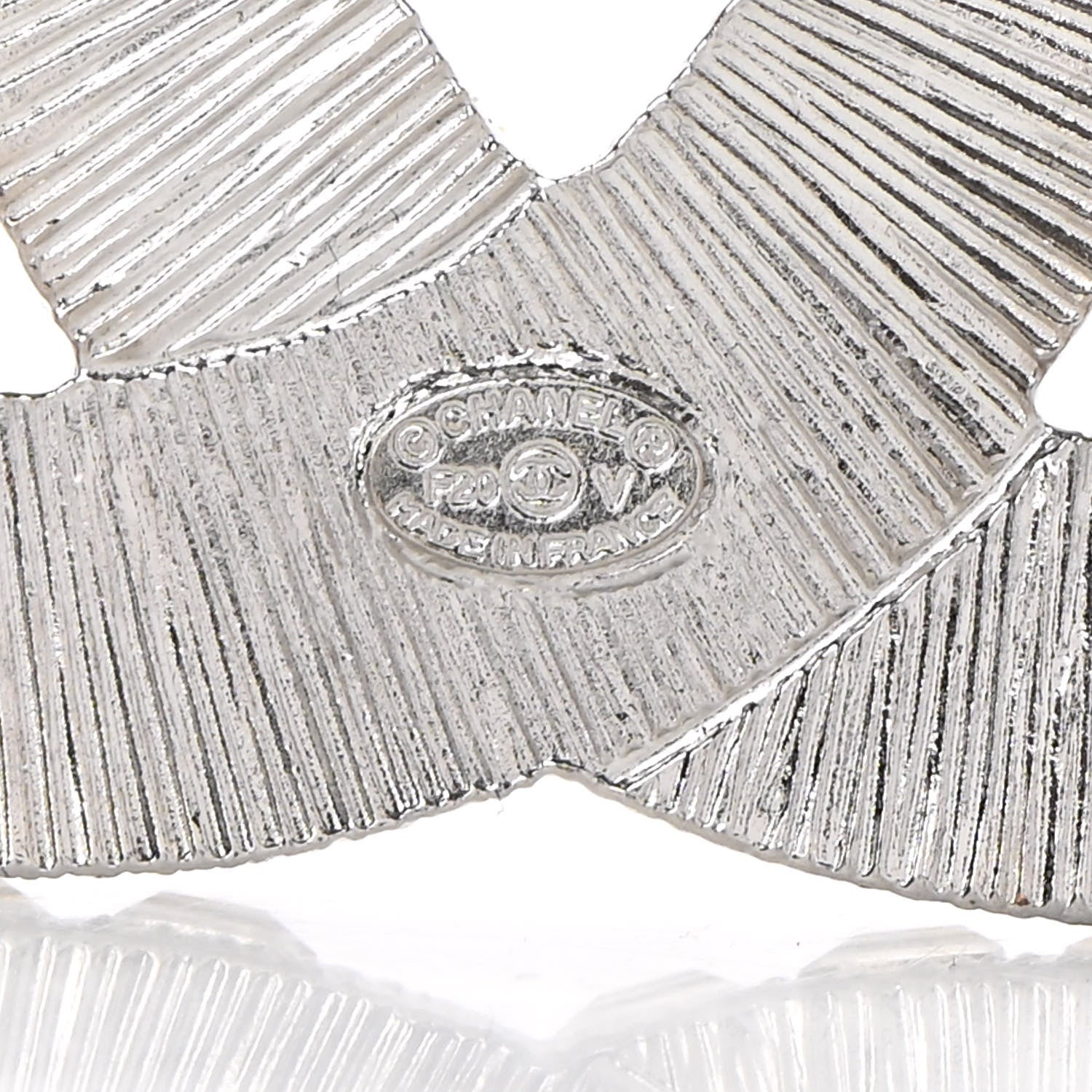 Chanel Baguette Crystal CC Brooch Silver 5 of 6