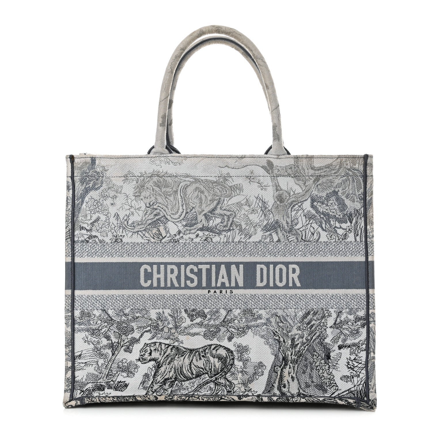 Christian Dior Gradient Canvas Embroidered Large Dioriviera Toile De Jouy Book Tote Blue 1 of 7