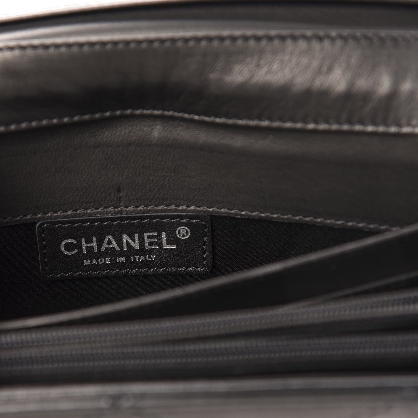 Lambskin Stitched Orient Express Wallet on Chain WOC Black