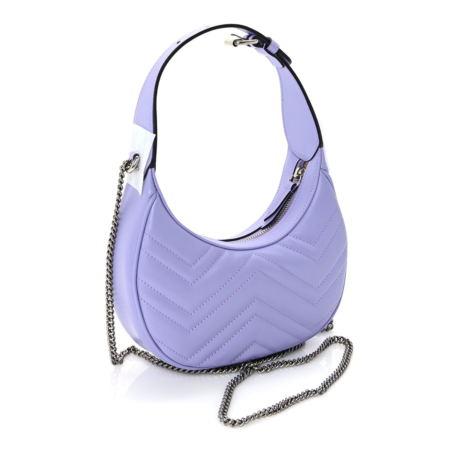 Gucci Calfskin Matelasse Mini GG Marmont Half Moon Hobo  Lapis 2 of 8