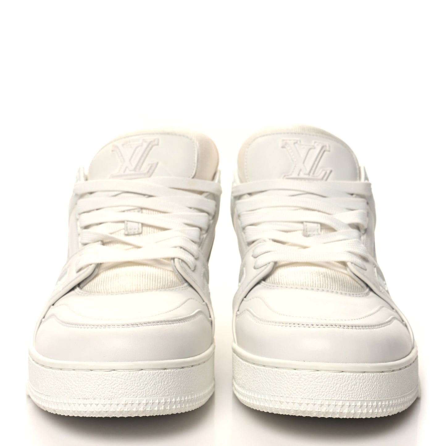 Calfskin Mens LV Trainer Sneakers 9.5 White