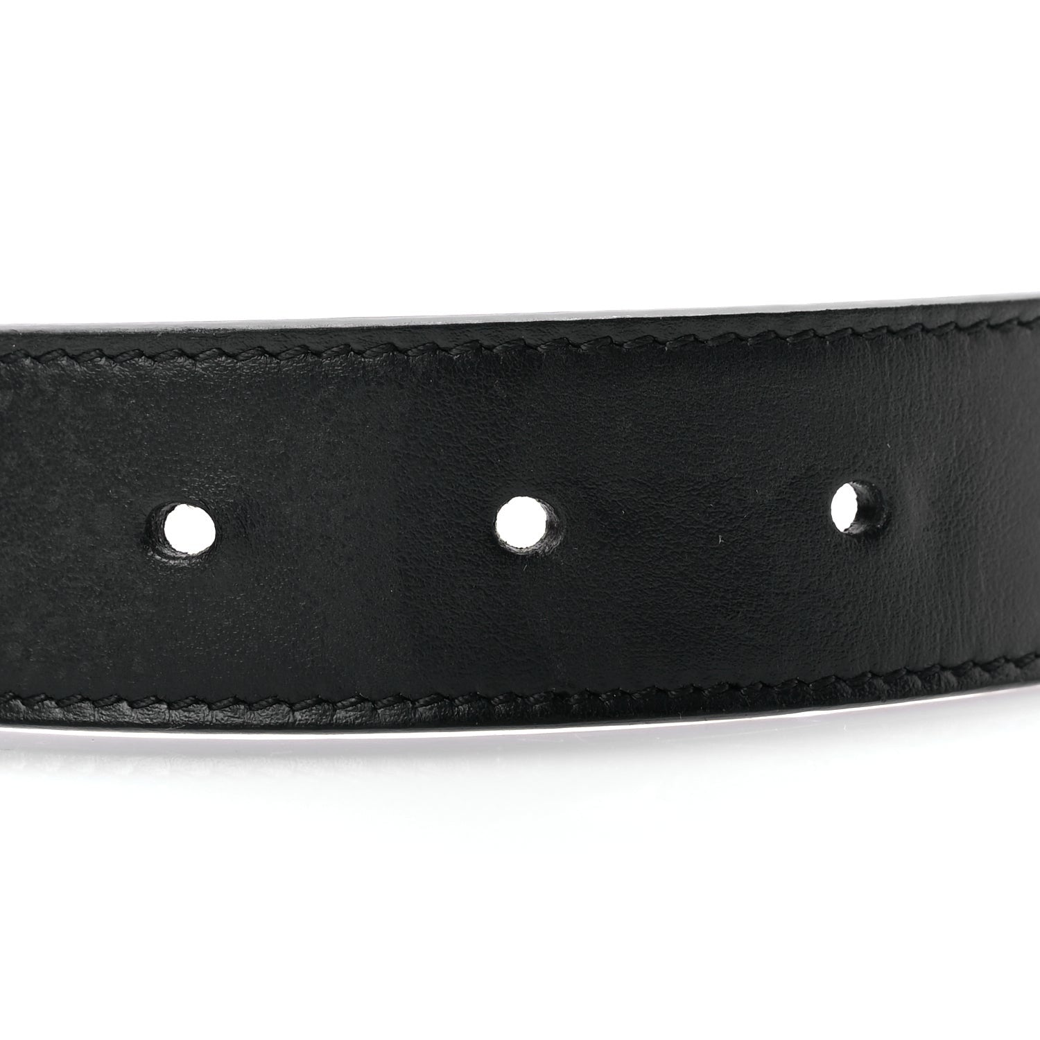 Gucci G Supreme Monogram Matte Plutone Calfskin Double G 30mm Belt 85 Beige Ebony Black 3 of 5