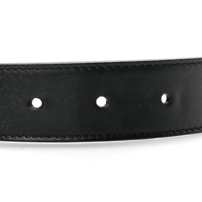 Gucci G Supreme Monogram Matte Plutone Calfskin Double G 30mm Belt 85 Beige Ebony Black 3 of 5
