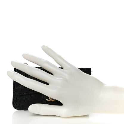 Chanel Caviar Quilted Flap Zip Card Holder Black 2 of 11