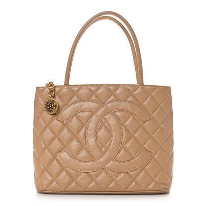 Chanel Caviar Quilted Medallion Tote Beige 1 of 7