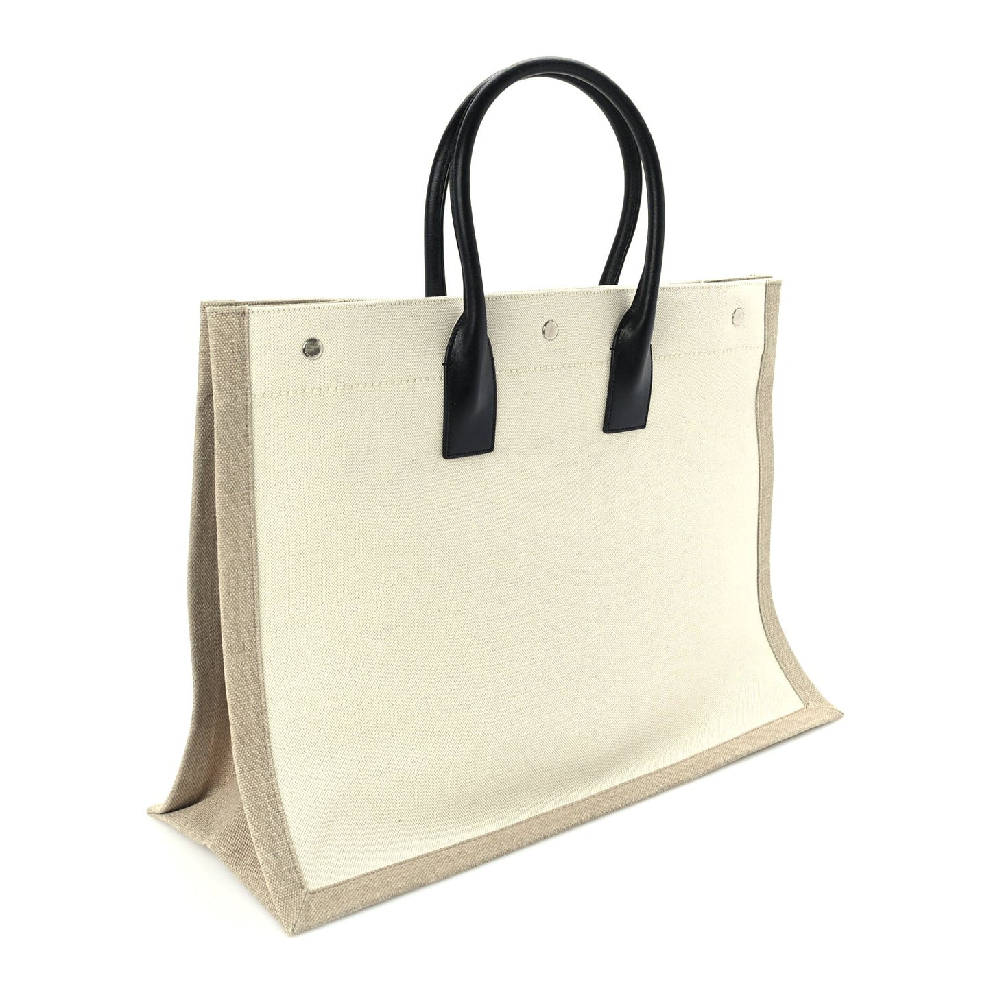 Linen Calfskin Small Rive Gauche Tote  Optic White