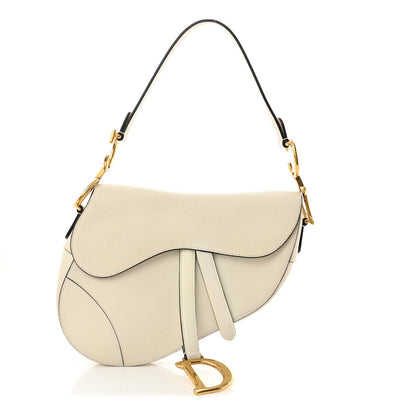 Christian Dior Grained Calfskin Saddle Bag White 1 of 7
