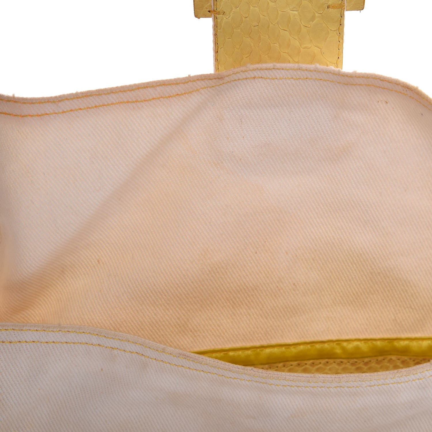 Fendi Denim Python Baguette White Yellow 9 of 21