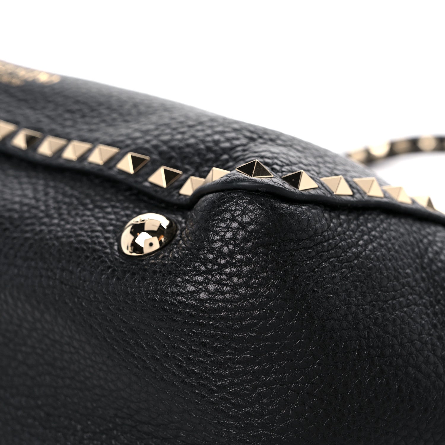Valentino Garavani Pebbled Calfskin Medium Rockstud Tote Black 10 of 11