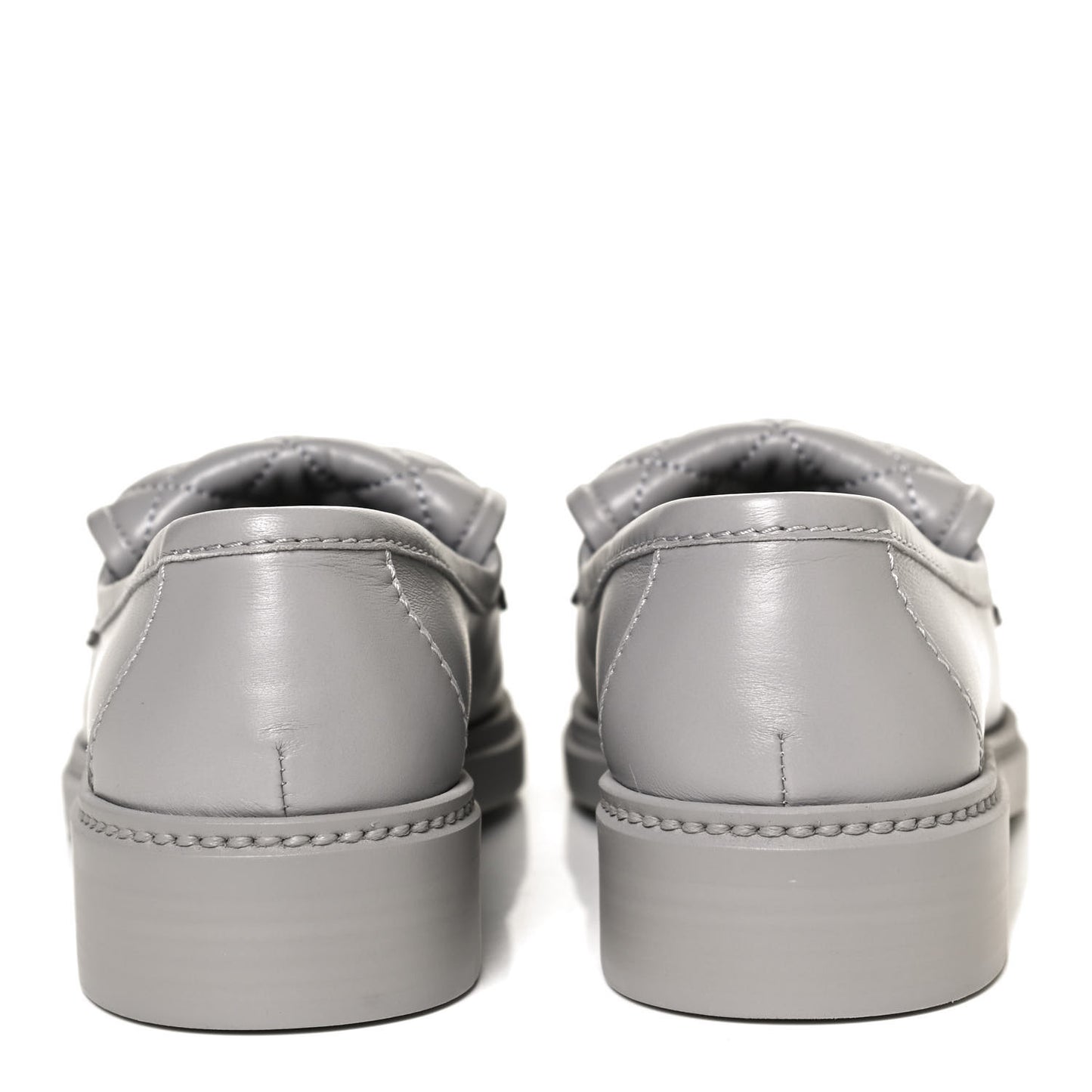 Lambskin Quilted CC Turnlock Loafers 37.5 Grey