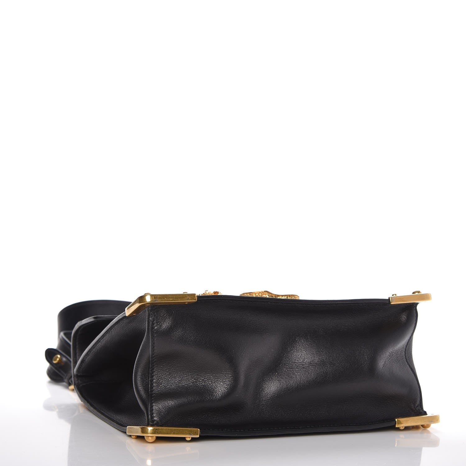 Prada City Calf Saffiano Animalier Top Handle Bag Black 5 of 9