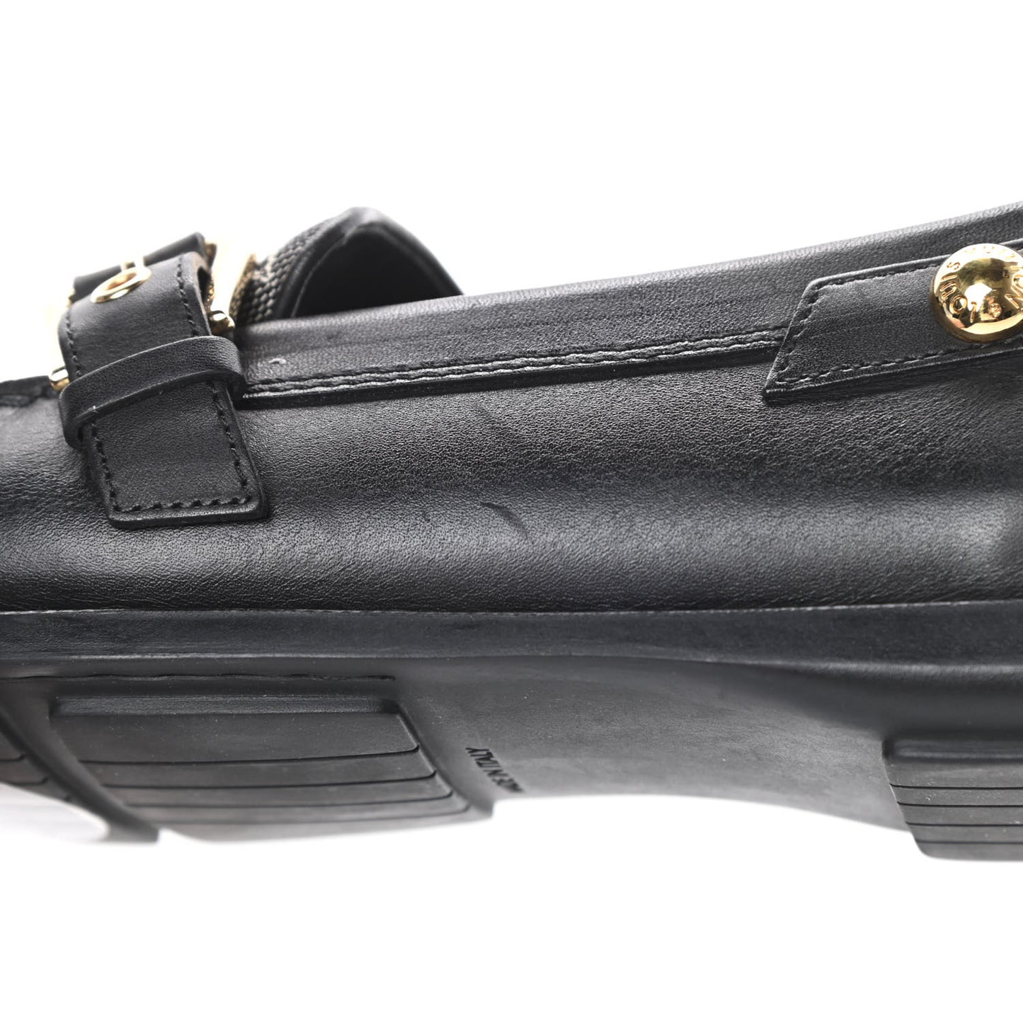 Calfskin Mini Lin Loafers 37 Black