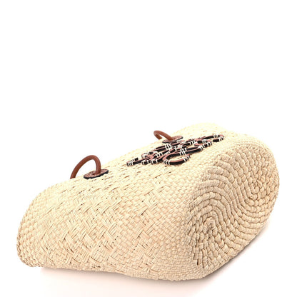 Loewe Calfskin Raffia Small Anagram Basket Tote Bag Natural Tan 7 of 7