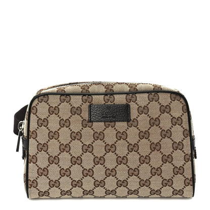 Gucci Monogram Dollar Calfskin Belt Bag Beige Ebony Testa di Moro Marrone Scuro 1 of 9
