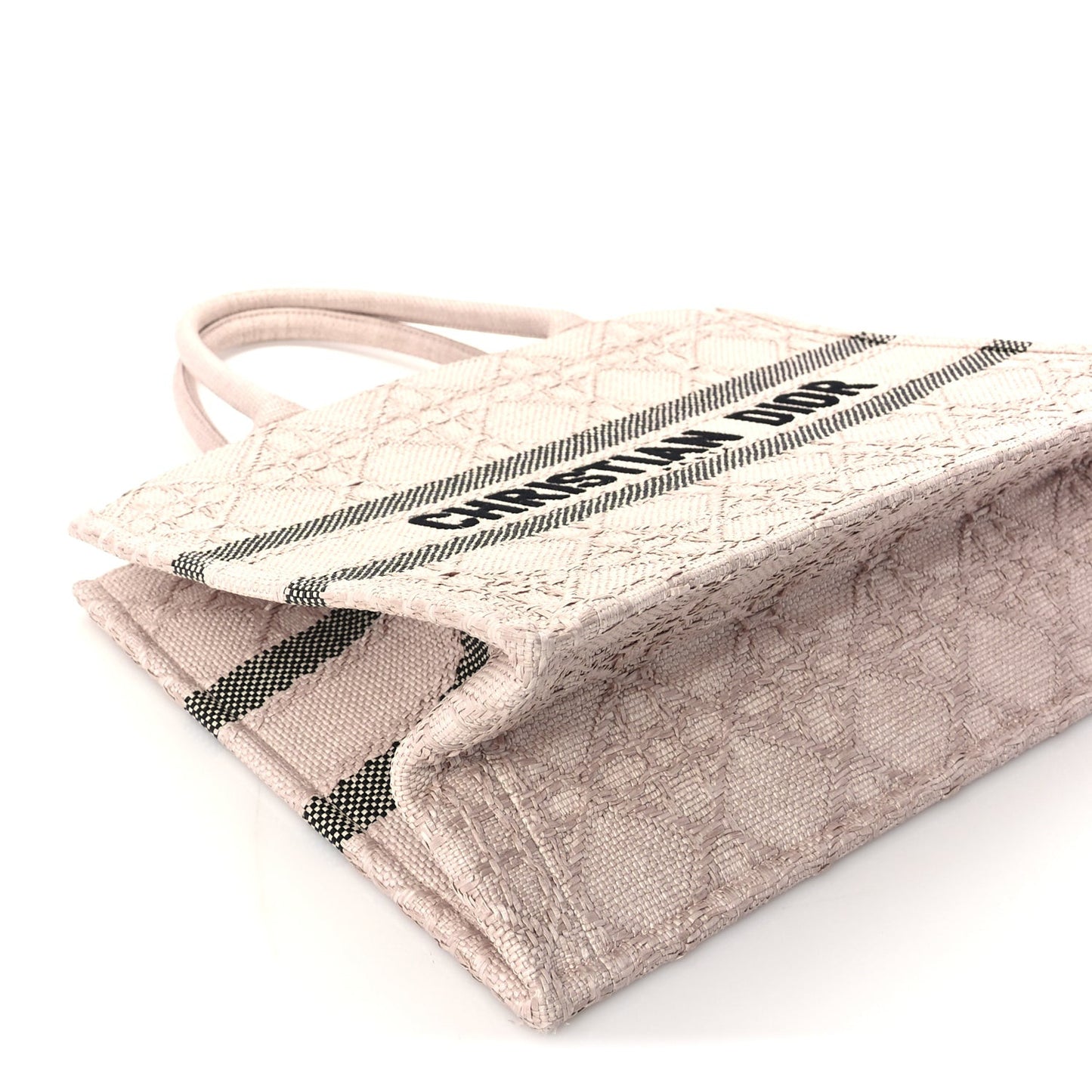 Raffia Cannage Medium Book Tote Sakura Pink